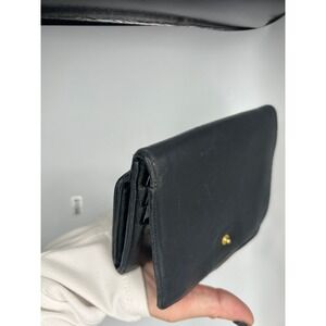 Chanel Black Leather Bi Fold Wallet CC Logo‎ Made in France#106